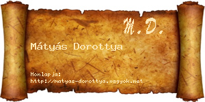 Mátyás Dorottya névjegykártya